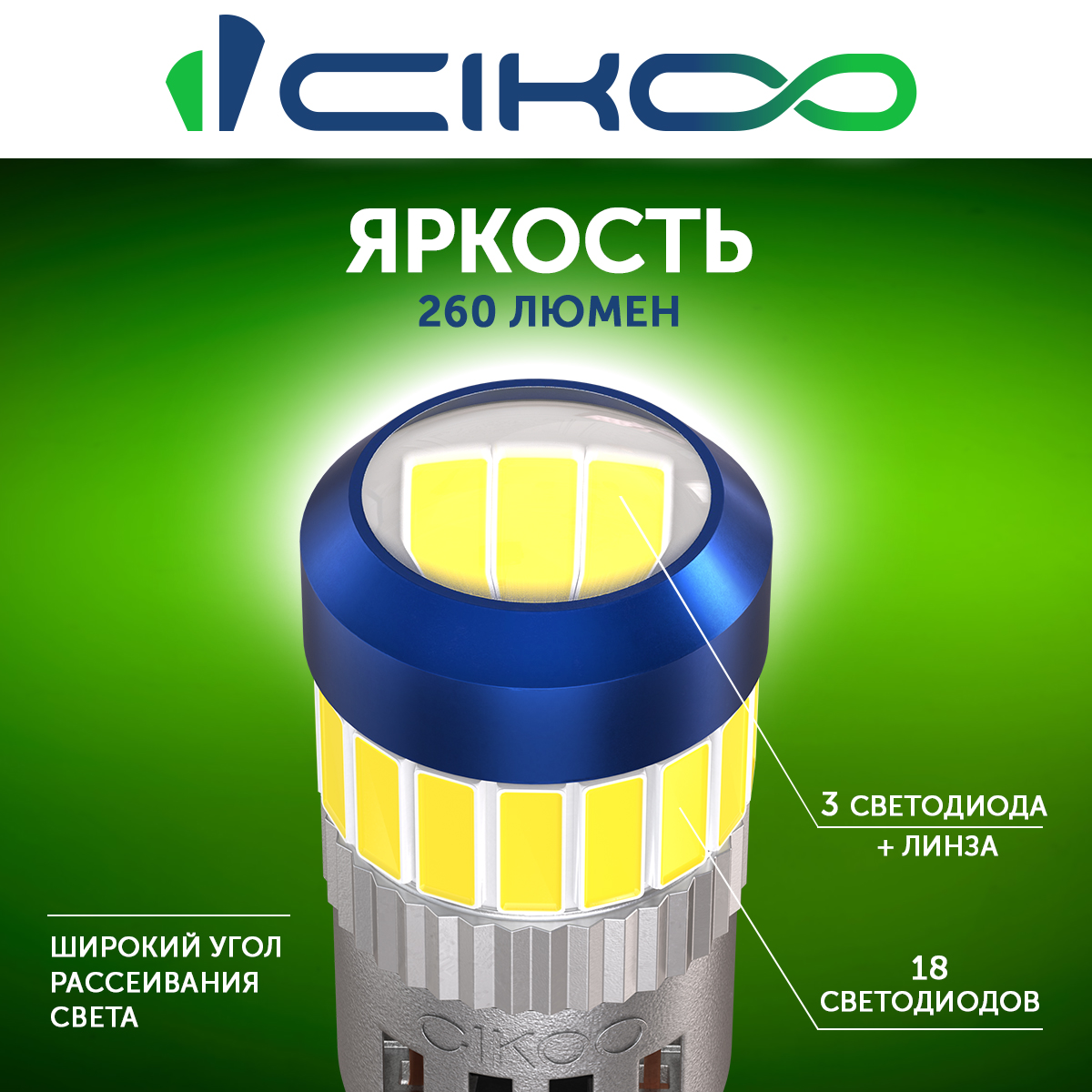 CL0463 W5W Светодиодная автомобильная лампа 12/24V