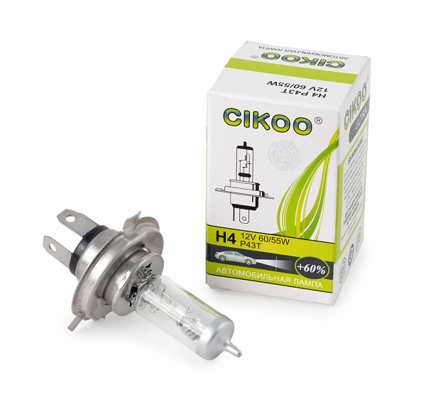 Галогенная автомобильная лампа CIKOO H4 12V. 60/55W. Original  - Галогенные лампы